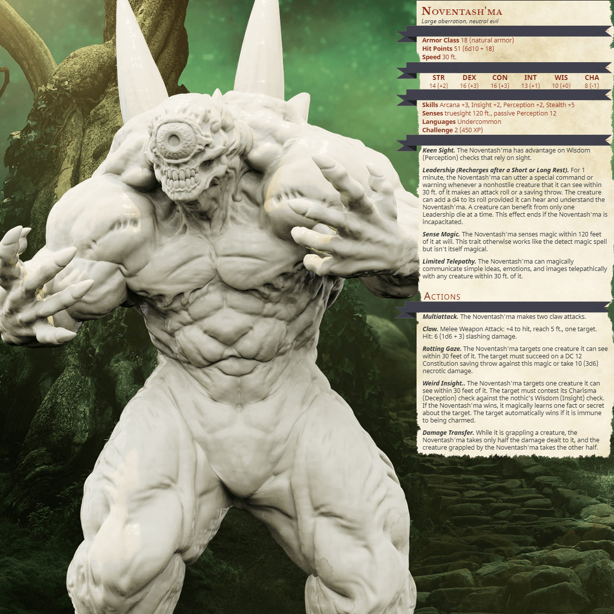 3D Printed Bestiary Vol. 4 Nafarrate - Noventash'Ma Cyclops 32mm Ragnarok D&D