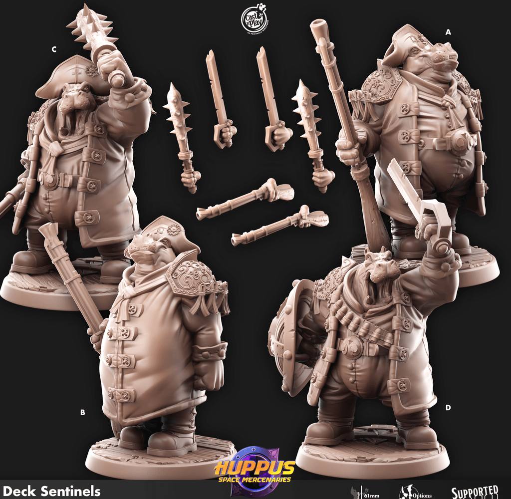 3D Printed Cast n Play 622 Deck Sentinels Huppus, Space Mercenaries Set 28mm 32mm D&D