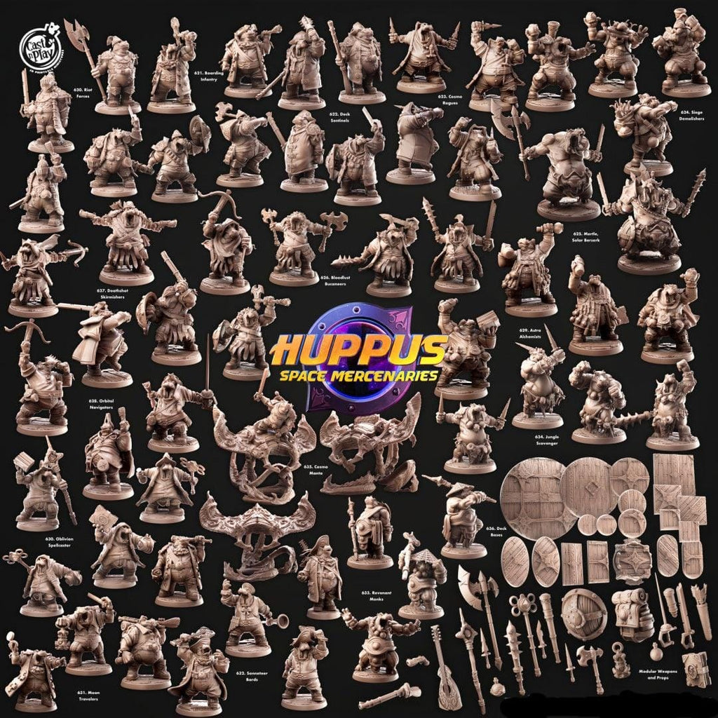 3D Printed Cast n Play 622 Deck Sentinels Huppus, Space Mercenaries Set 28mm 32mm D&D