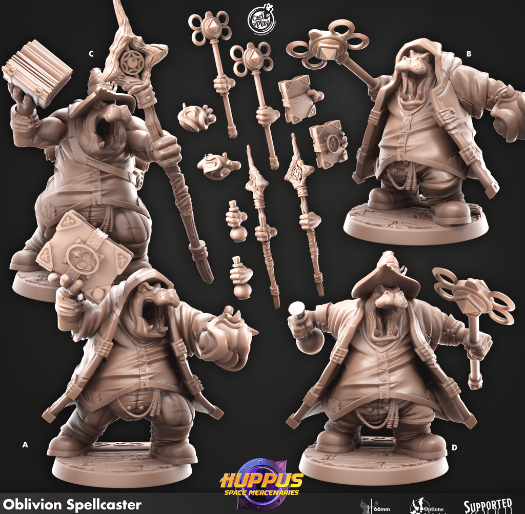 3D Printed Cast n Play 630 Oblivion Spellcasters Huppus, Space Mercenaries Set 28mm 32mm D&D