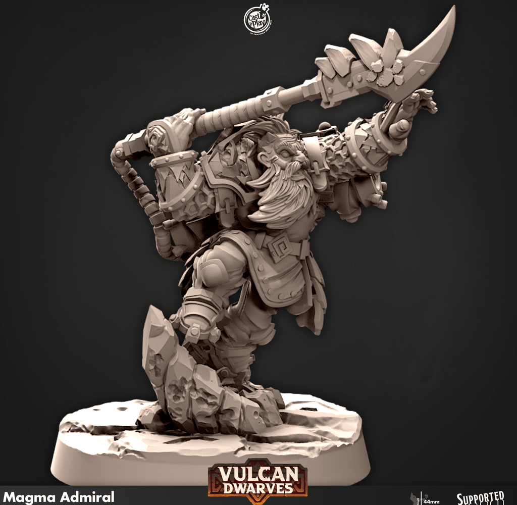 3D Printed Cast n Play 680 Magma Admiral Vulcan Dwarves Set 28mm 32mm D&D