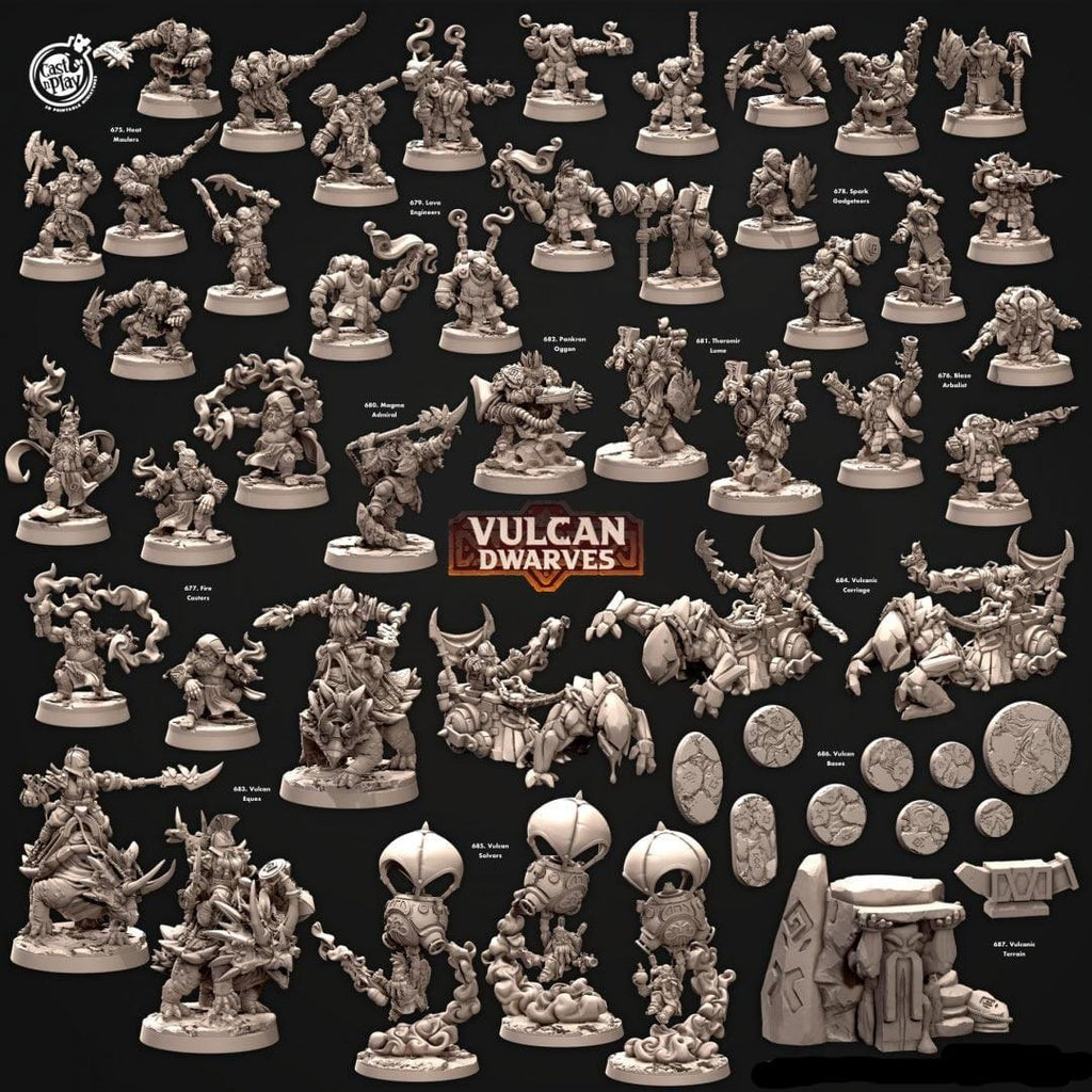 3D Printed Cast n Play 685 Vulcan Solvars Vulcan Dwarves Set 28mm 32mm D&D