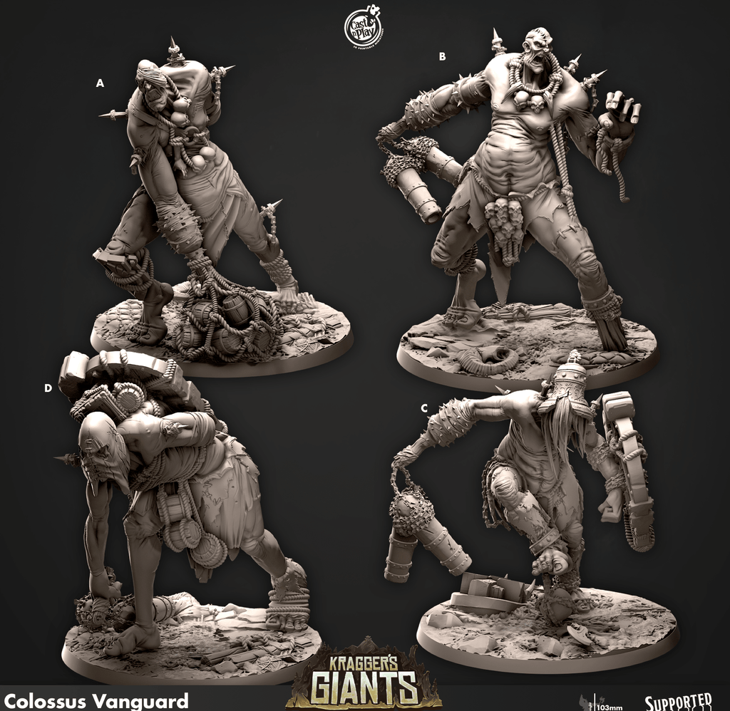 3D Printed Cast n Play 691 Colossus Vanguard Kragger's Giants Set 28mm 32mm D&D