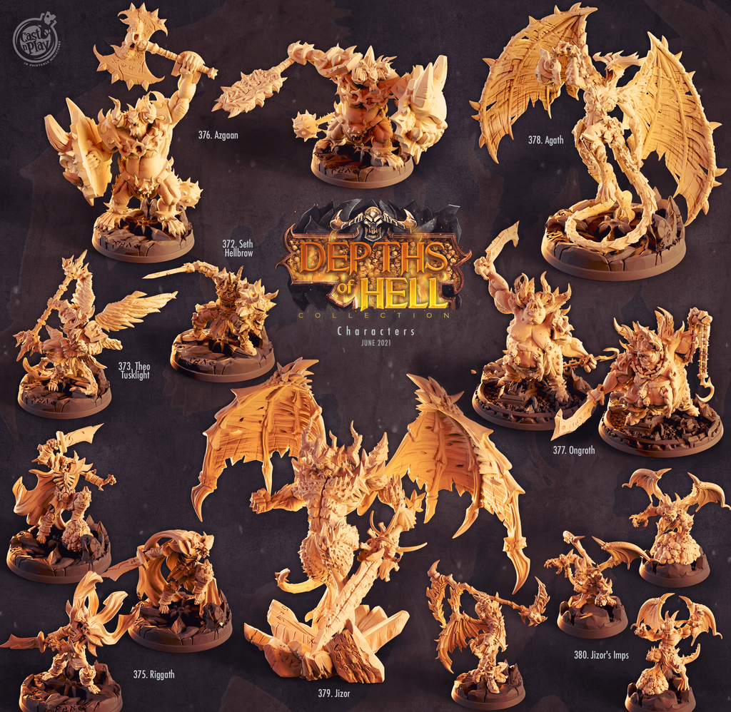 3D Printed Cast n Play Ammit Depths of Hell 28mm 32mm D&D