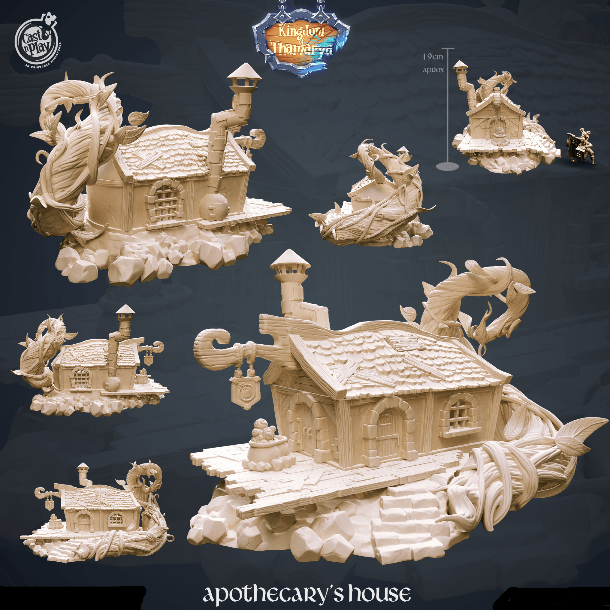 3D Printed Cast n Play Apothecary's House Kingdom Of Thamarya 28mm 32mm D&D