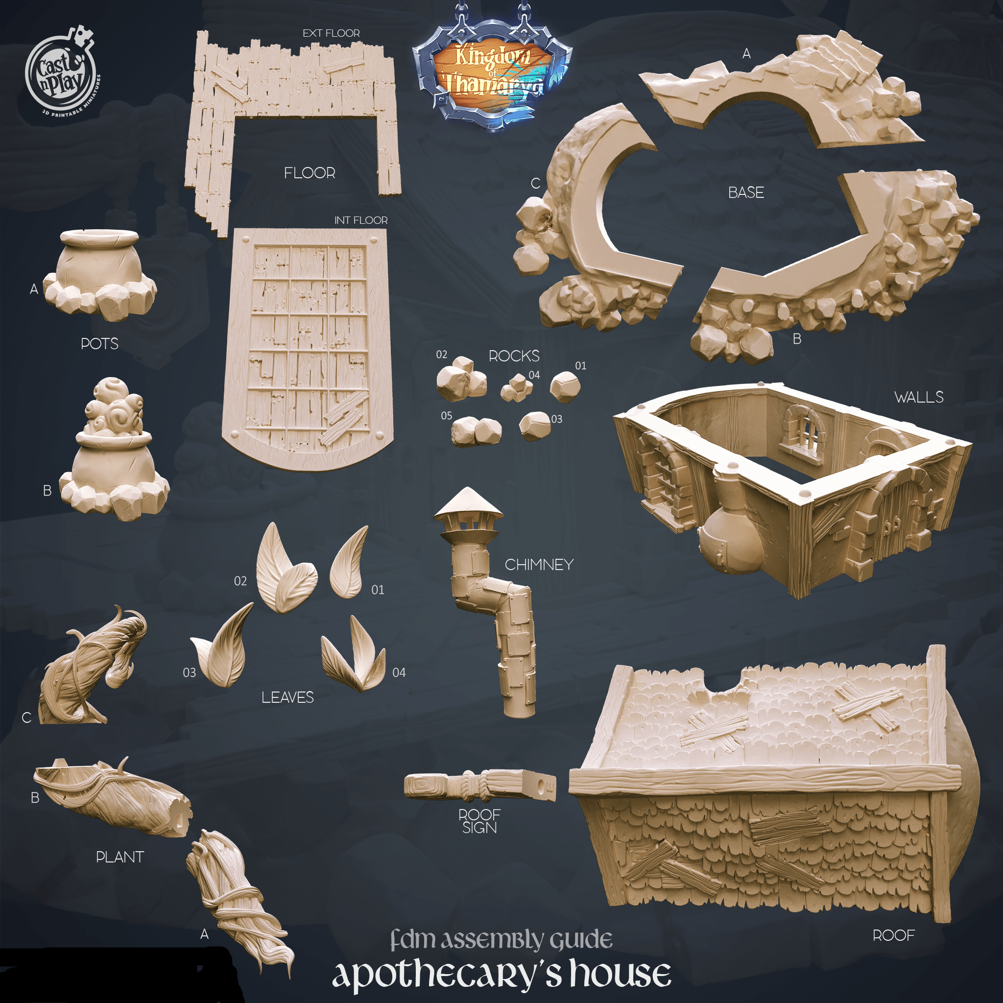 3D Printed Cast n Play Apothecary's House Kingdom Of Thamarya 28mm 32mm D&D