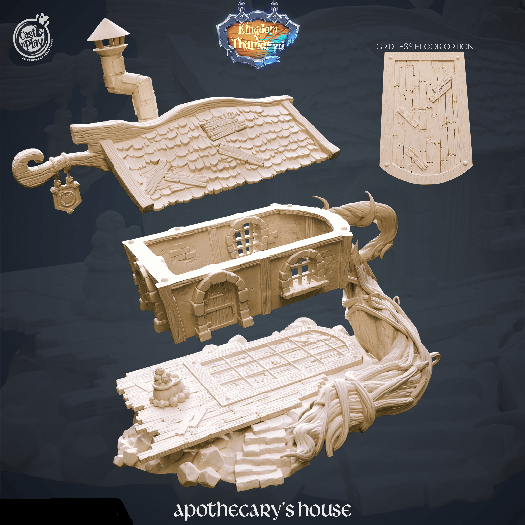 3D Printed Cast n Play Apothecary's House Kingdom Of Thamarya 28mm 32mm D&D