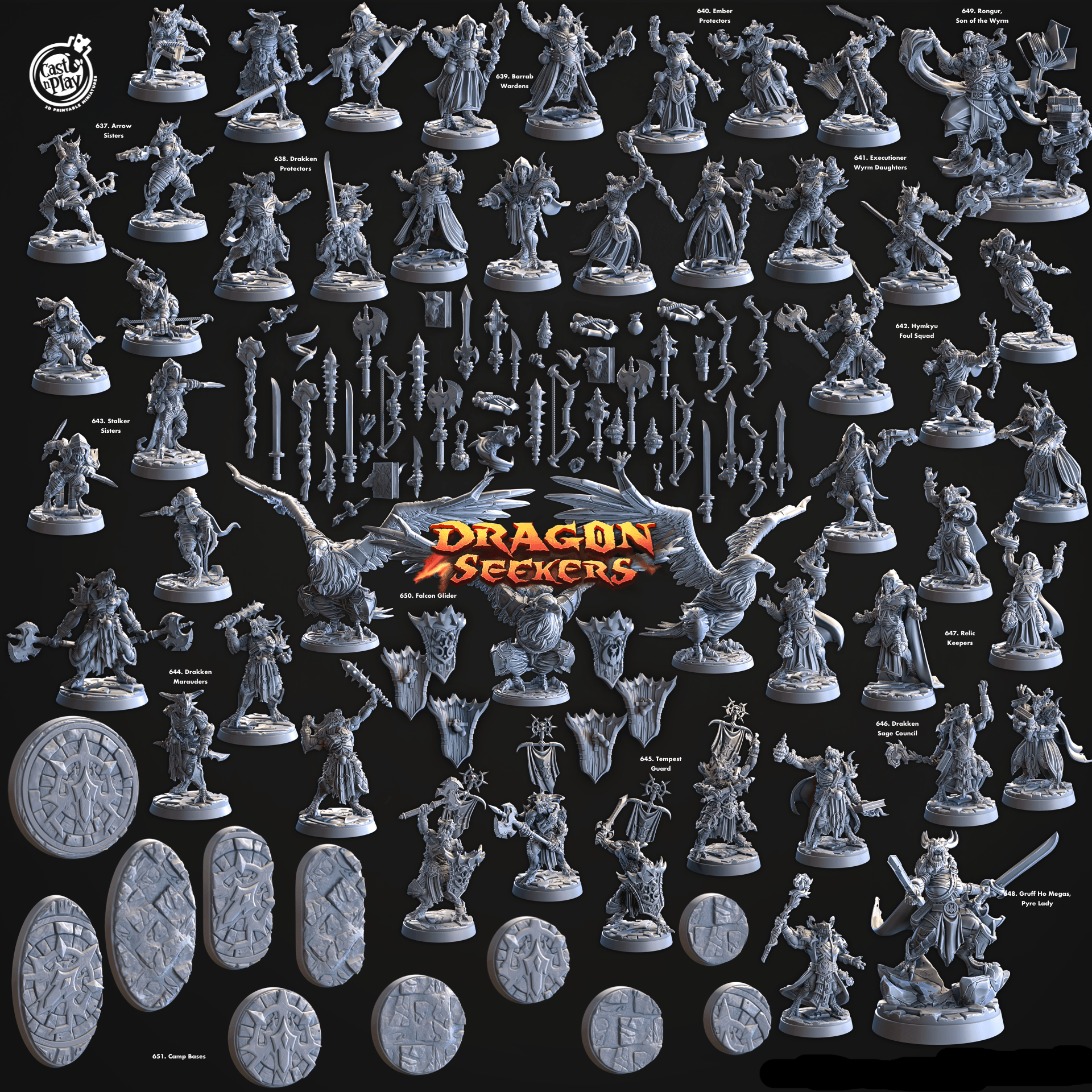 3D Printed Cast n Play Arrow Sisters Dragon Seekers 28 32mm D&D