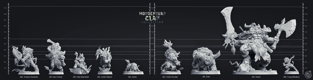 3D Printed Cast n Play Artan Warbear Woodenhorn Clan 28mm 32mm D&D