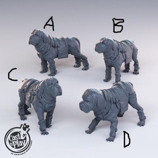 3D Printed Cast n Play - Bandit Mastiffs Set 28mm 32mm D&D