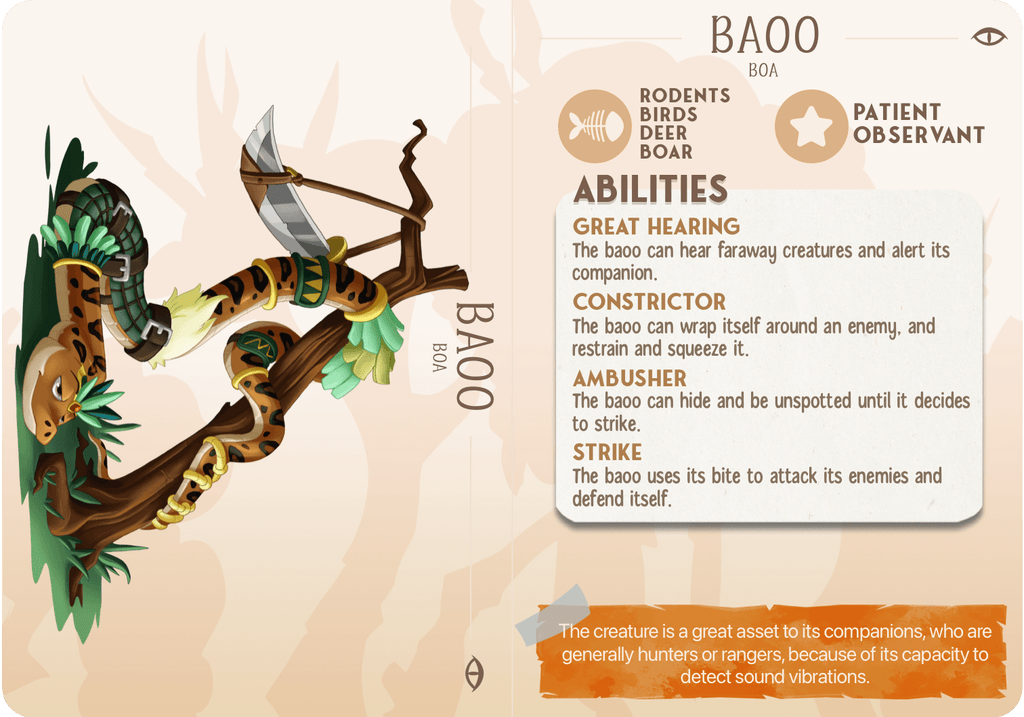 3D Printed Cast n Play Bao - The Boa Companions 28mm 32mm D&D