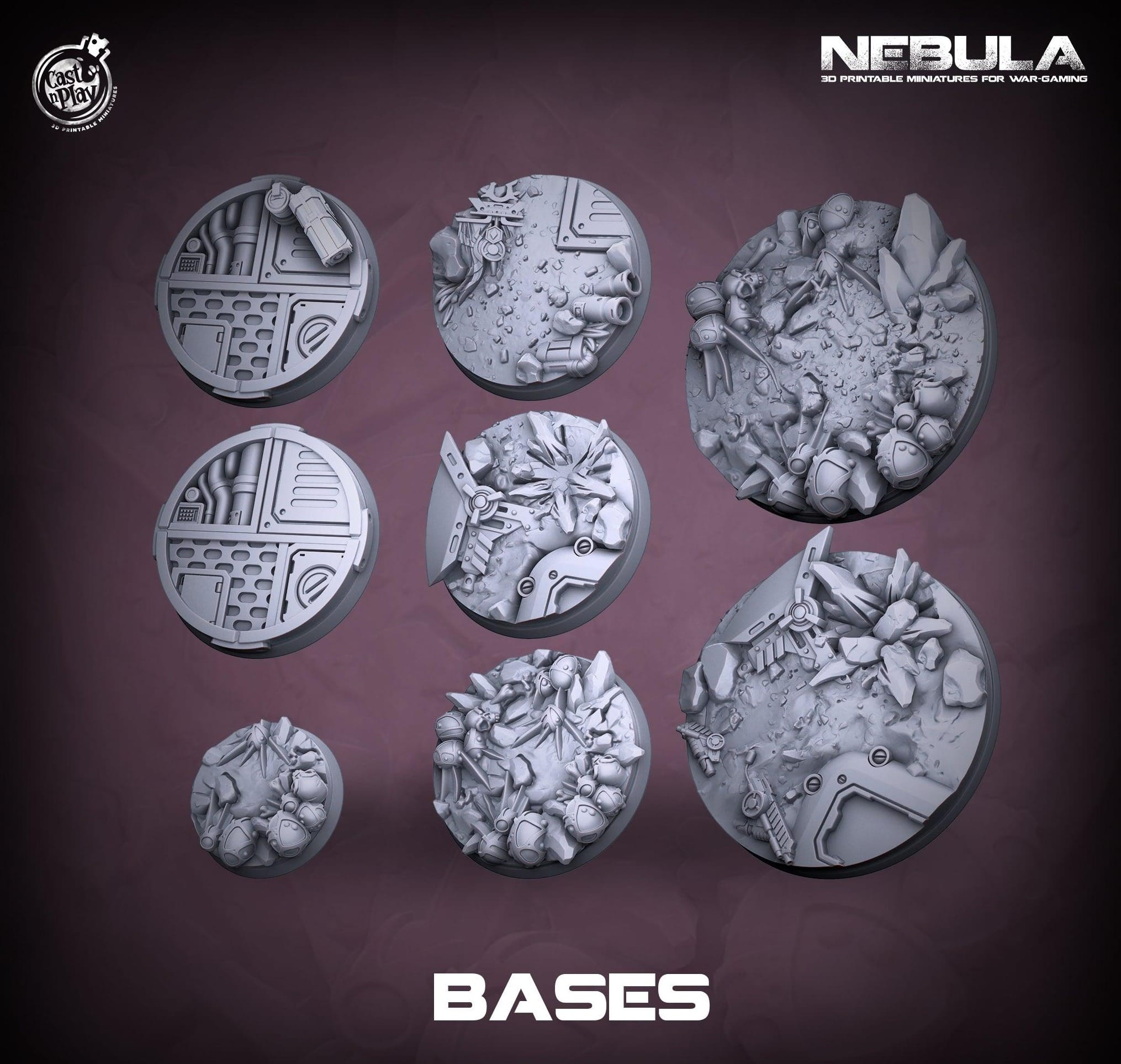3D Printed Cast n Play Bases Nebula Origins 28mm 32mm D&D