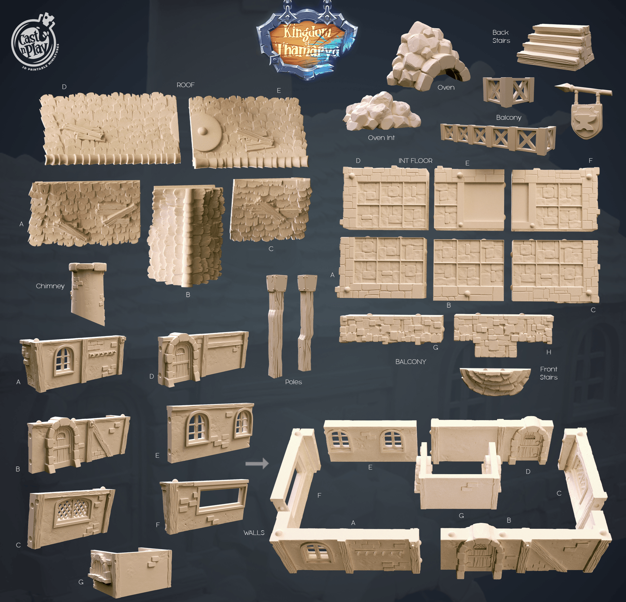 3D Printed Cast n Play Blacksmith's Workshop Kingdom Of Thamarya 28mm 32mm D&D