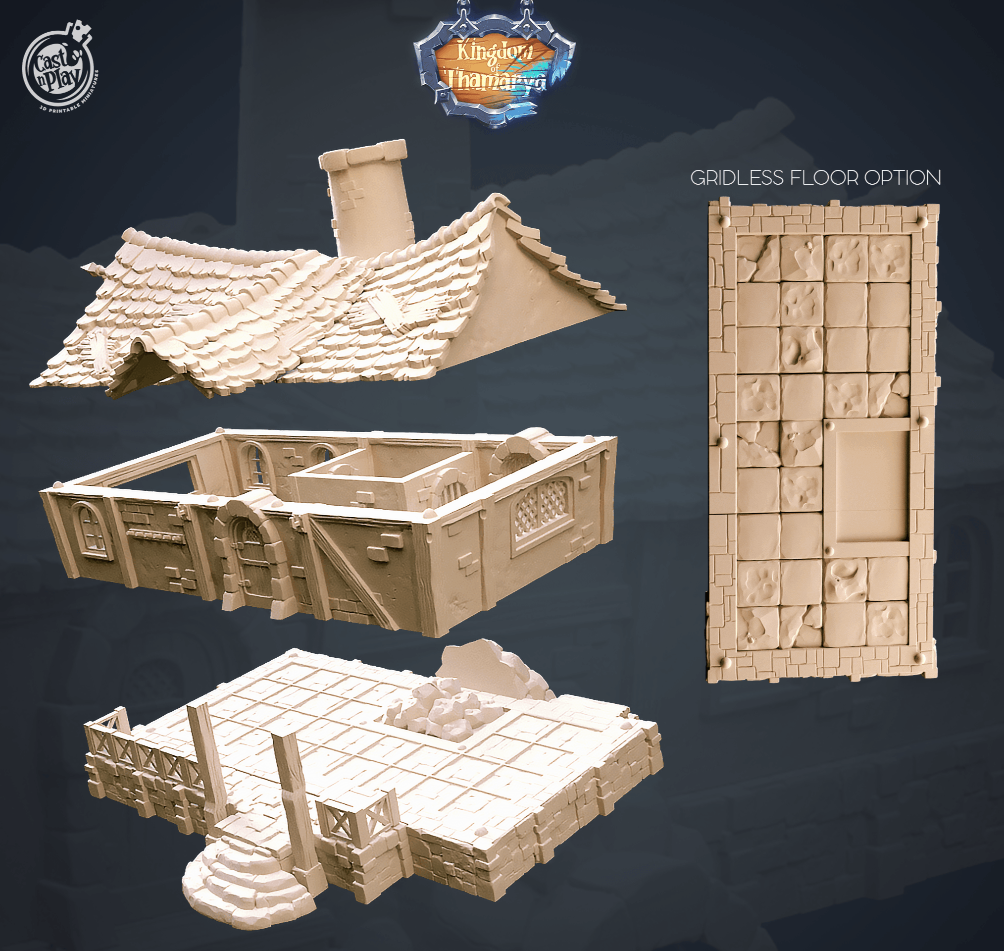 3D Printed Cast n Play Blacksmith's Workshop Kingdom Of Thamarya 28mm 32mm D&D