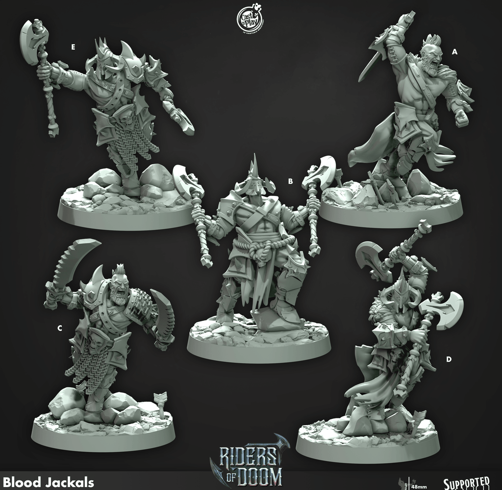 3D Printed Cast n Play Blood Jackals Riders of Doom Set 28mm 32mm D&D