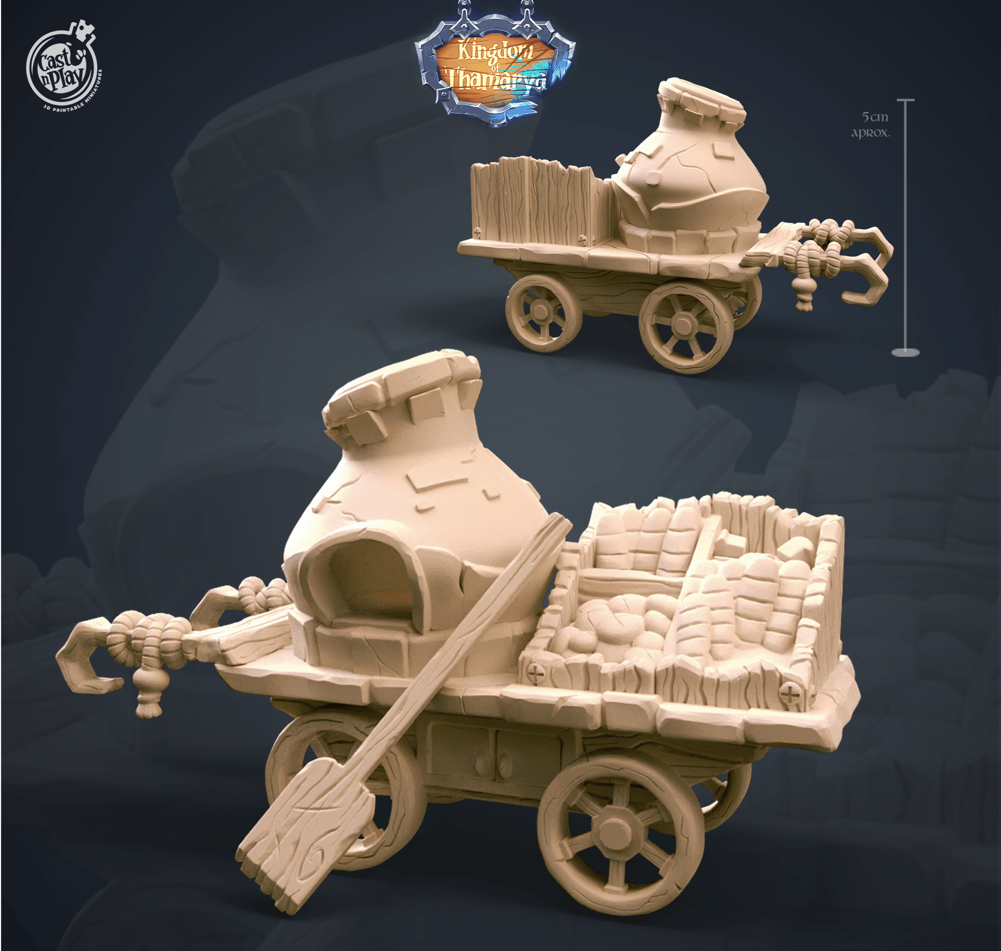 3D Printed Cast n Play Bread Cart Kingdom Of Thamarya 28mm 32mm D&D