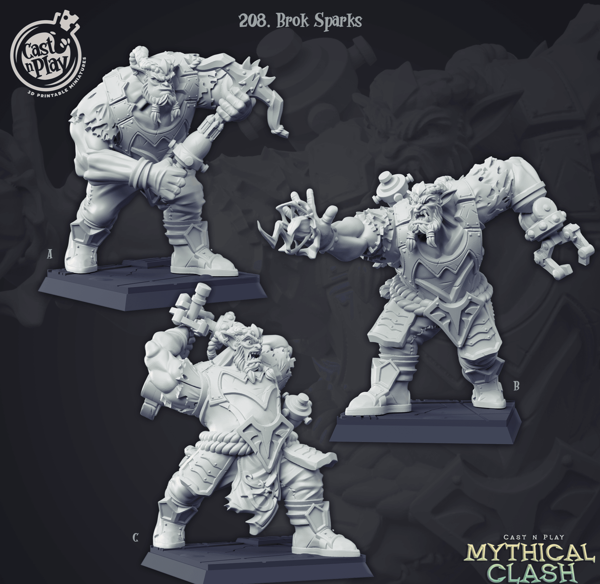 3D Printed Cast n Play Brok Sparks Mythical Clash 28mm 32mm D&D