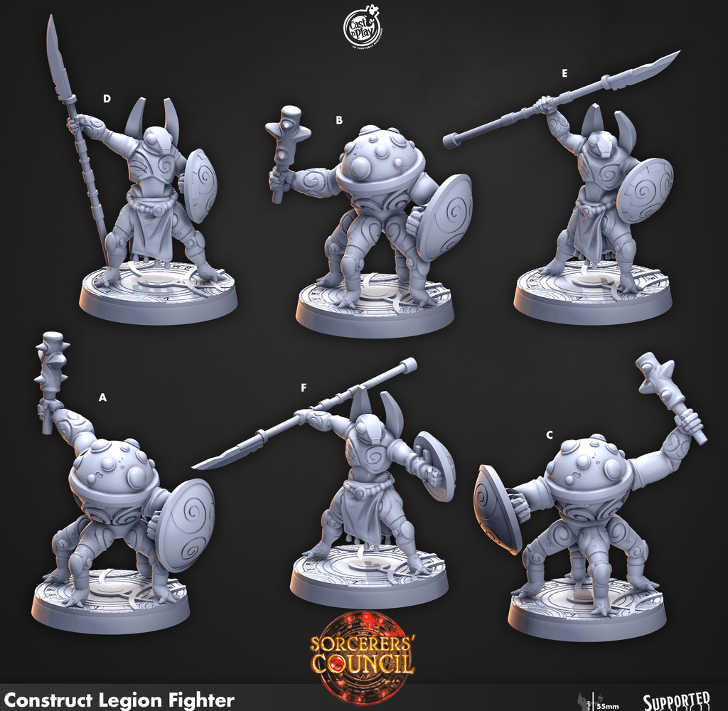 3D Printed Cast n Play Construct Legion Fighter Sorcerers Council 28mm 32mm D&D