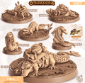 3D Printed Cast n Play Croc - The Crocodile Companions 28mm 32mm D&D