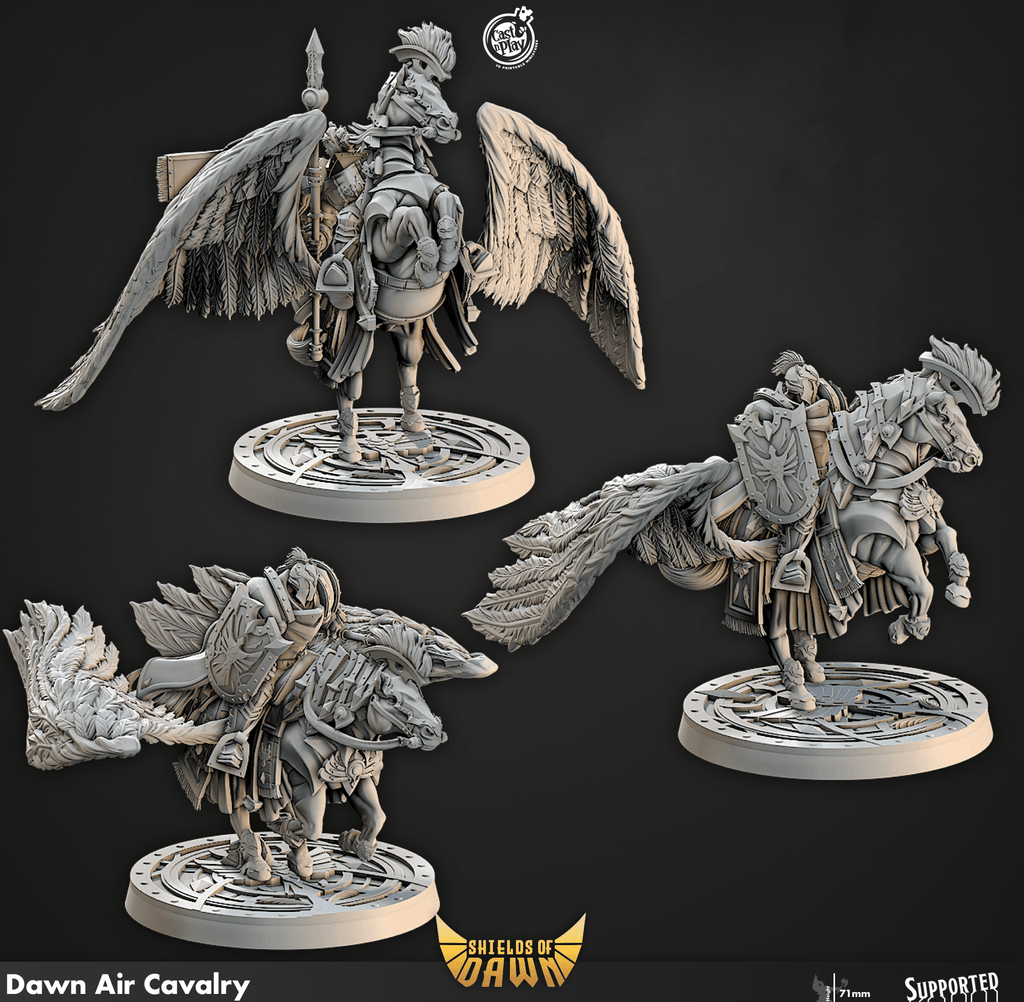 3D Printed Cast n Play Dawn Air Cavalry Shields of Dawn 28mm 32mm D&D