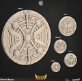 3D Printed Cast n Play Dawn Bases Shields of Dawn 28mm 32mm D&D