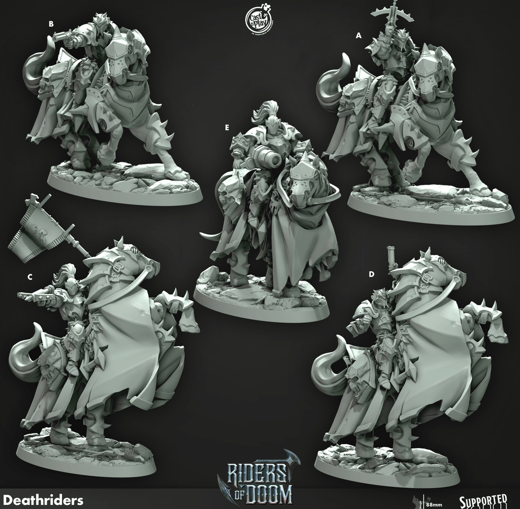 3D Printed Cast n Play Deathriders Riders of Doom Set 28mm 32mm D&D