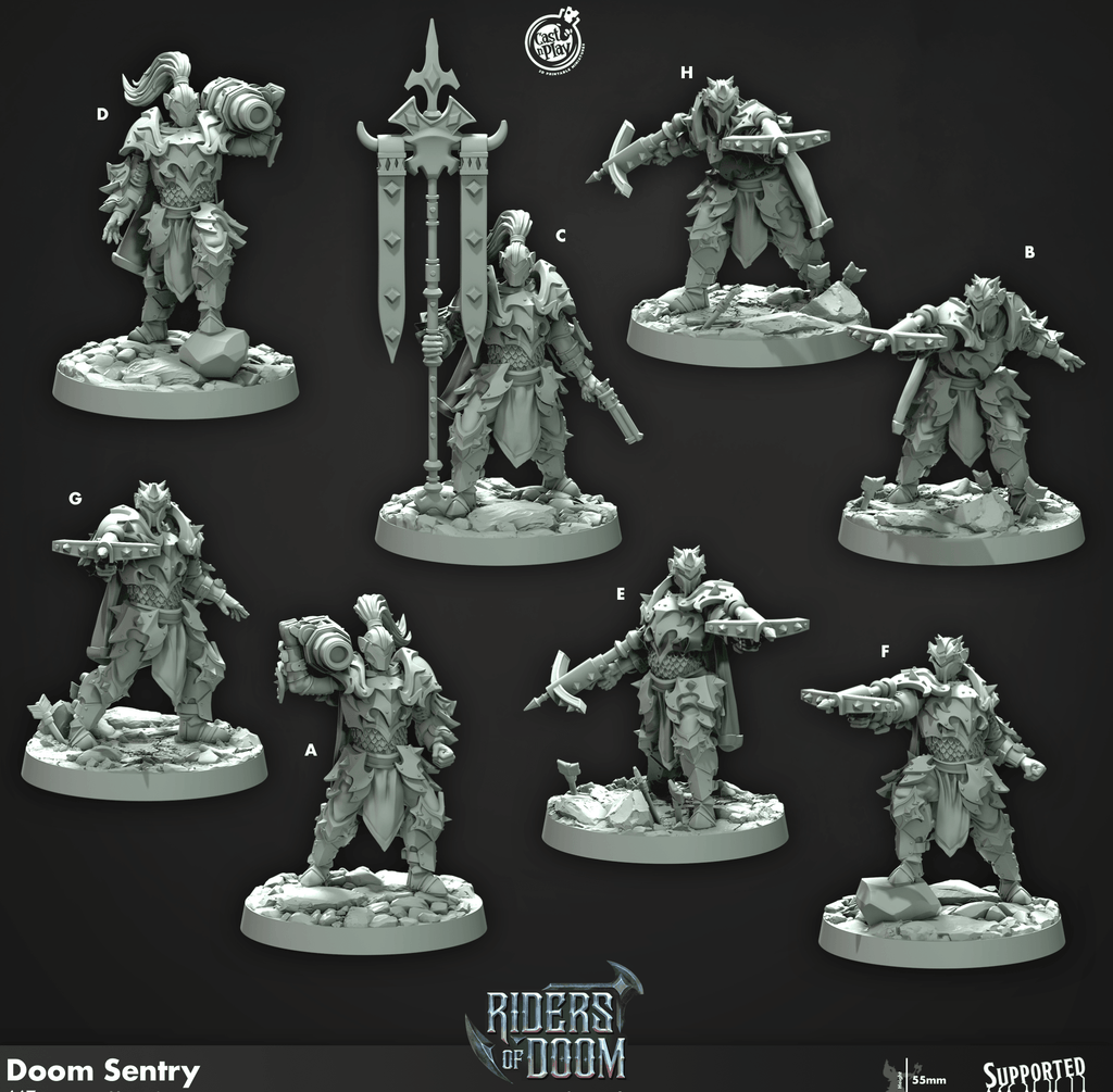3D Printed Cast n Play Doom Sentry Riders of Doom Set 28mm 32mm D&D