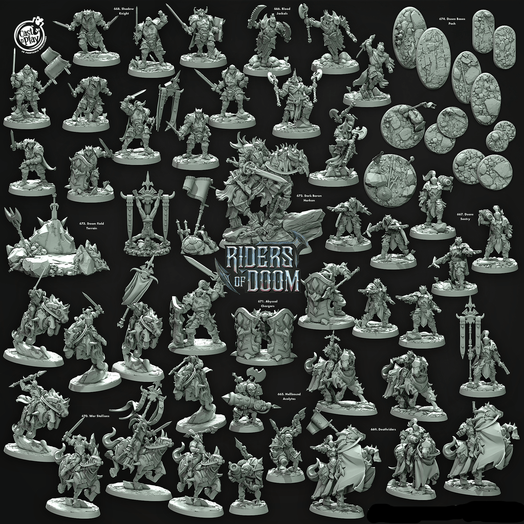 3D Printed Cast n Play Doom Sentry Riders of Doom Set 28mm 32mm D&D