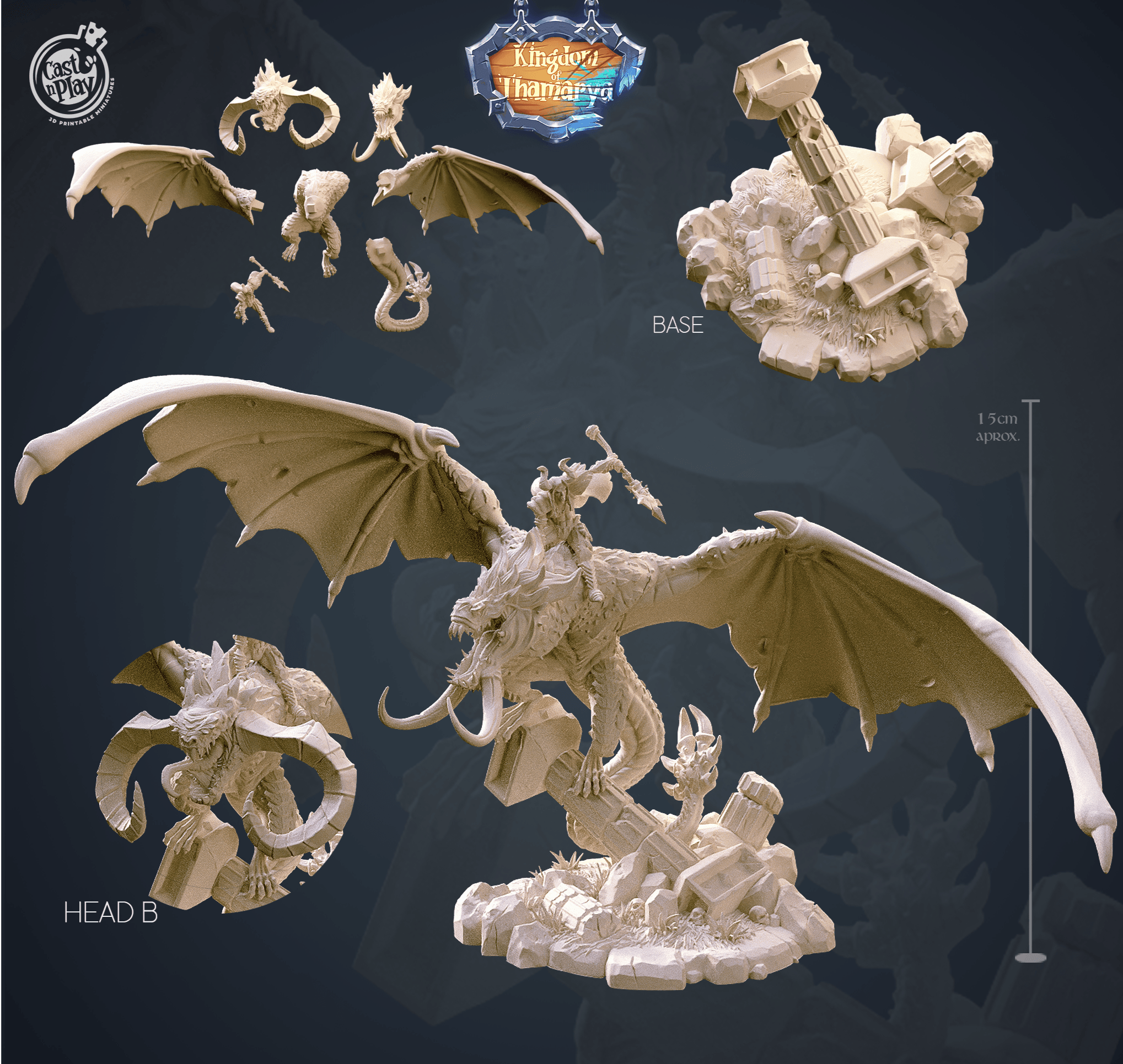 3D Printed Cast n Play Dragon Tamer Kingdom Of Thamarya 28mm 32mm D&D