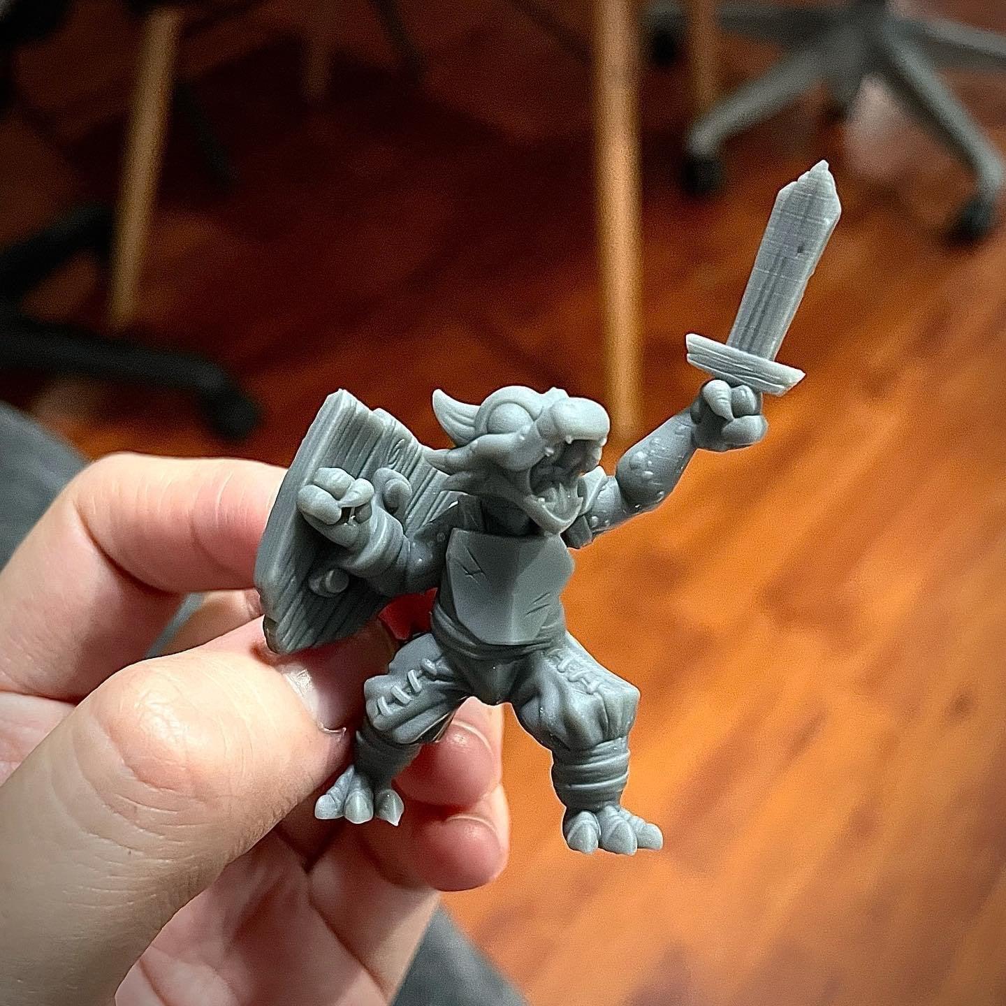 3D Printed Cast n Play Dragonborn Kid Warrior 28mm 32mm D&D