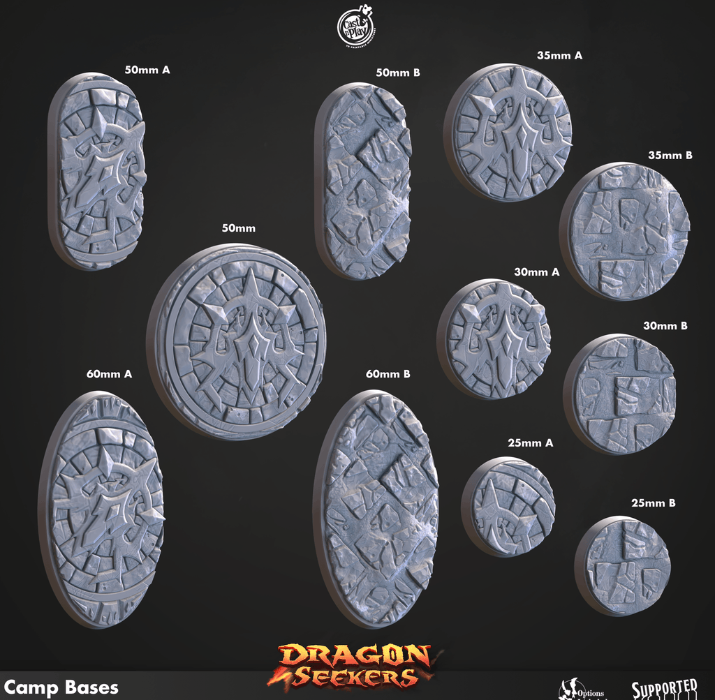 3D Printed Cast n Play Dragonian Camp Bases Set 28mm 32mm D&D