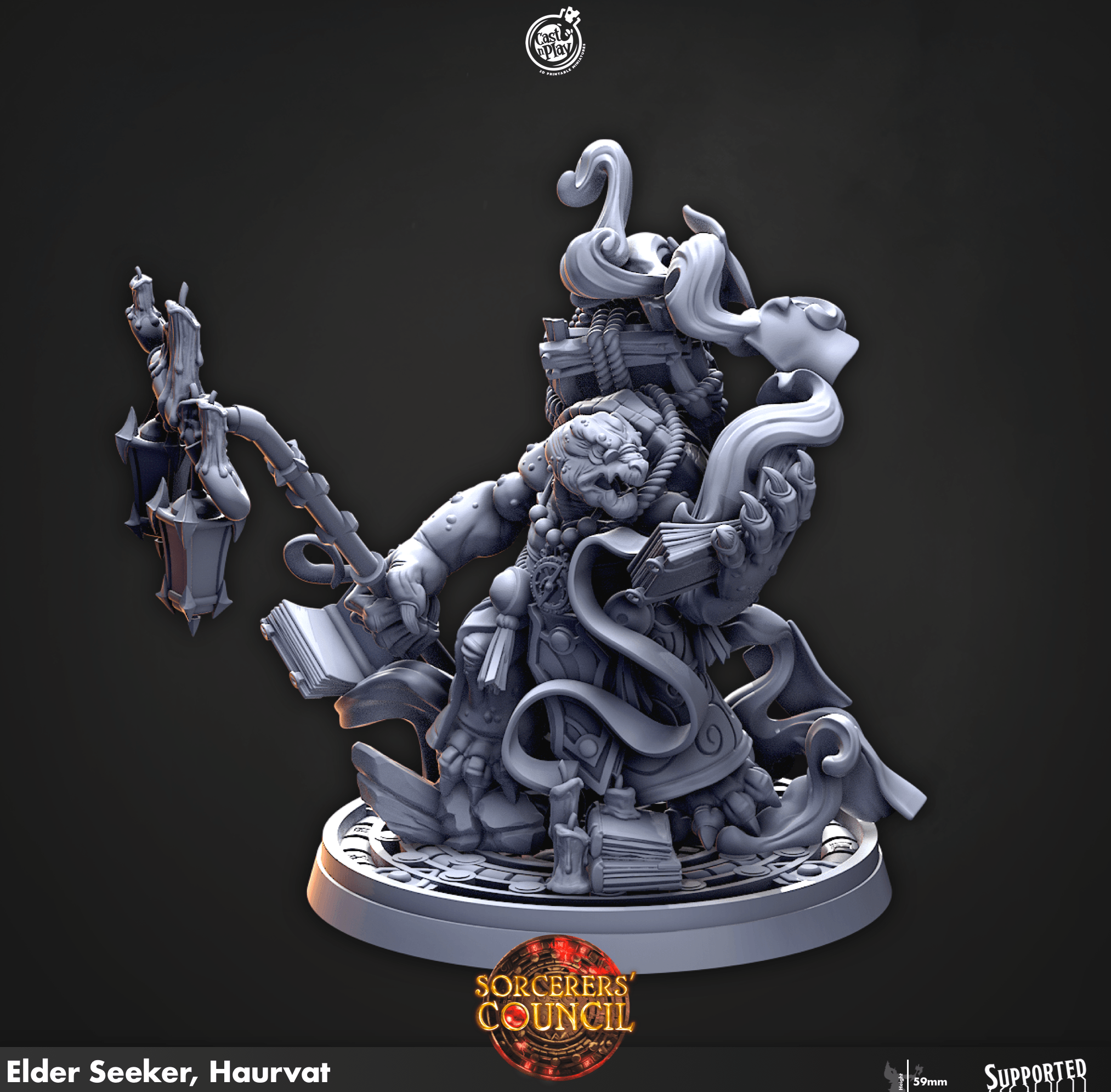 3D Printed Cast n Play Elder Seeker, Haurvat Sorcerers Council 28mm 32mm D&D