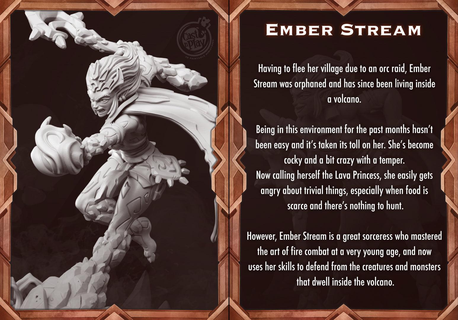3D Printed Cast n Play Ember Stream Mount Magma 28mm 32mm D&D