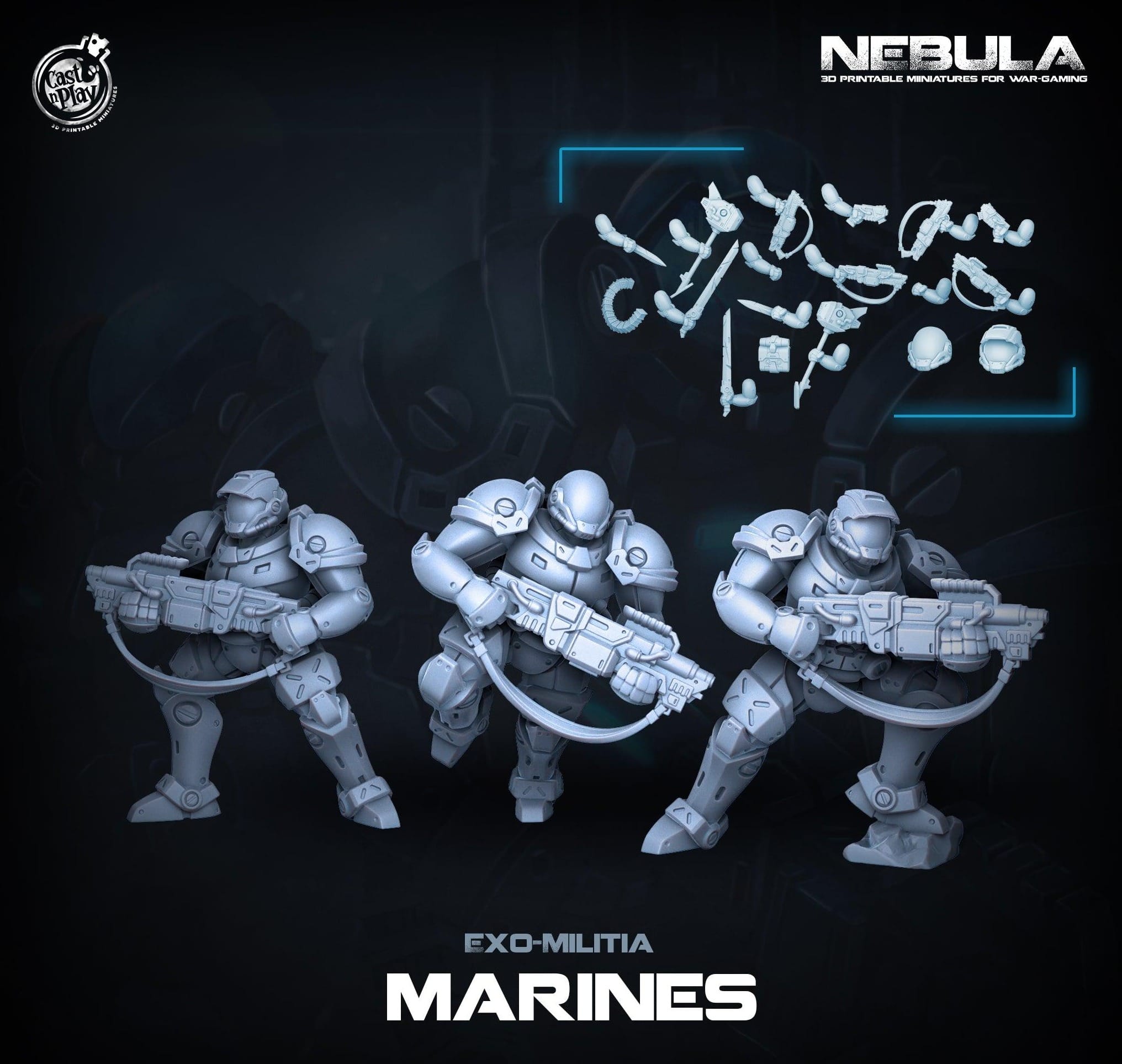 3D Printed Cast n Play Exo Marines Nebula Origins 28mm 32mm D&D