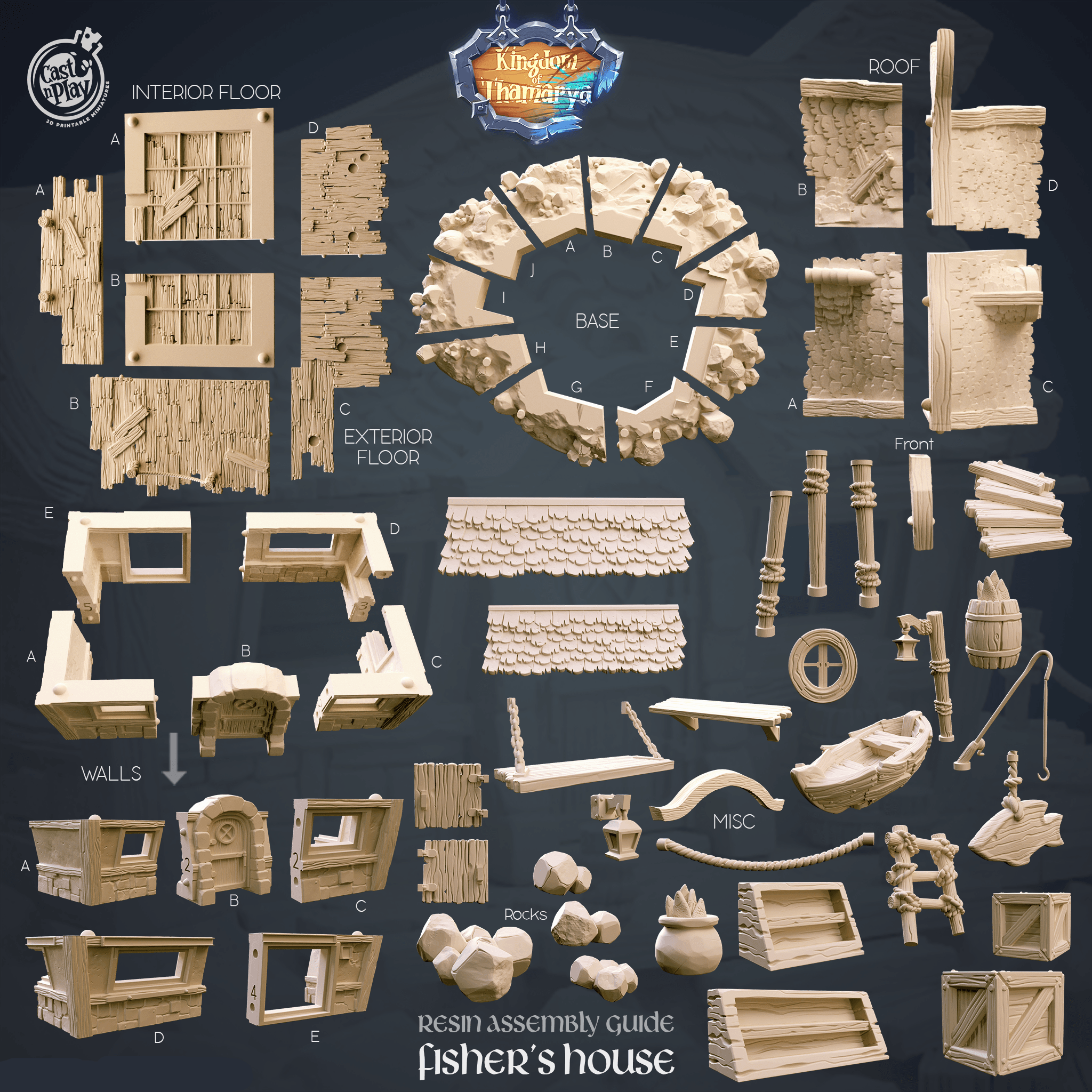 3D Printed Cast n Play Fisher's House Kingdom Of Thamarya 28mm 32mm D&D