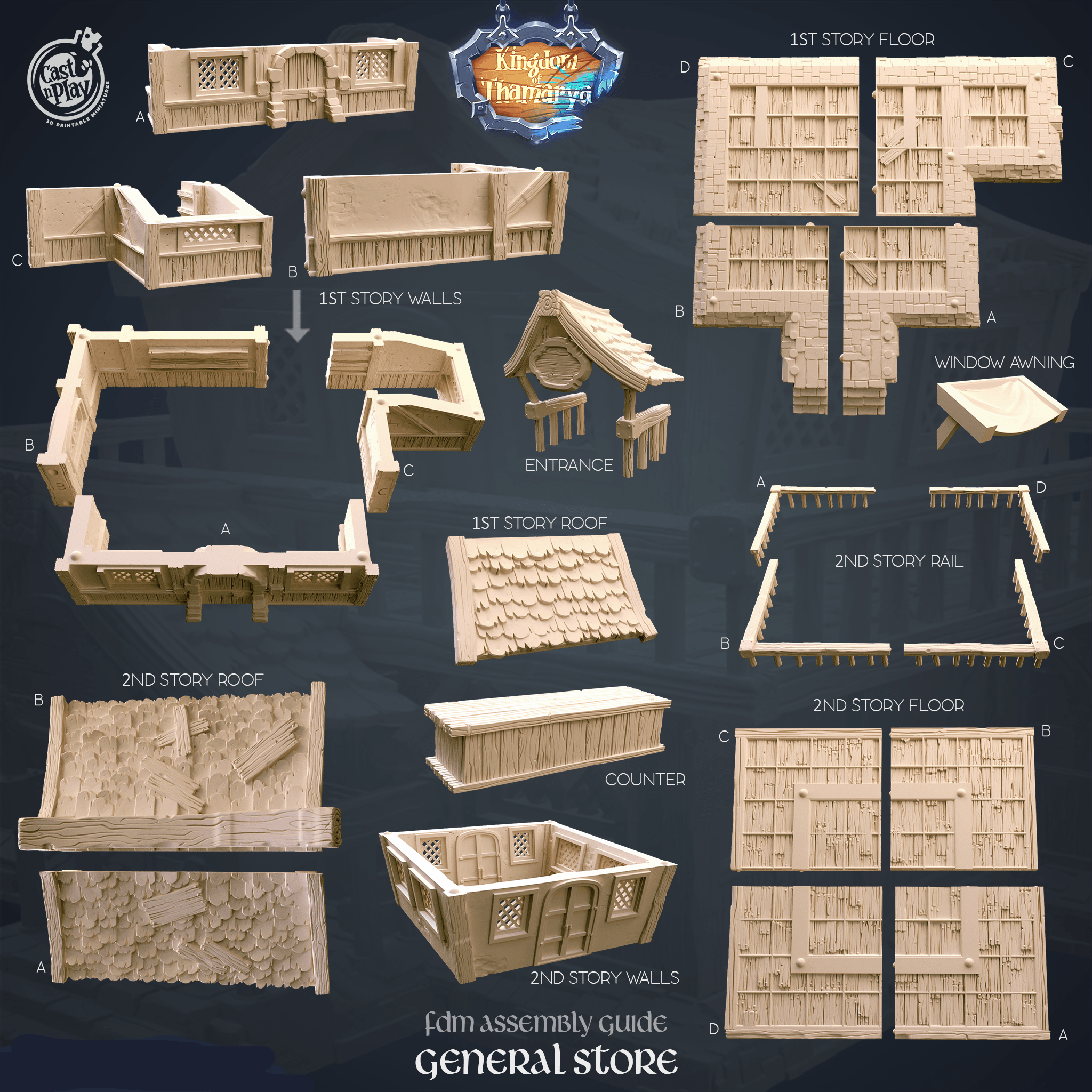 3D Printed Cast n Play General Store Kingdom Of Thamarya 28mm 32mm D&D