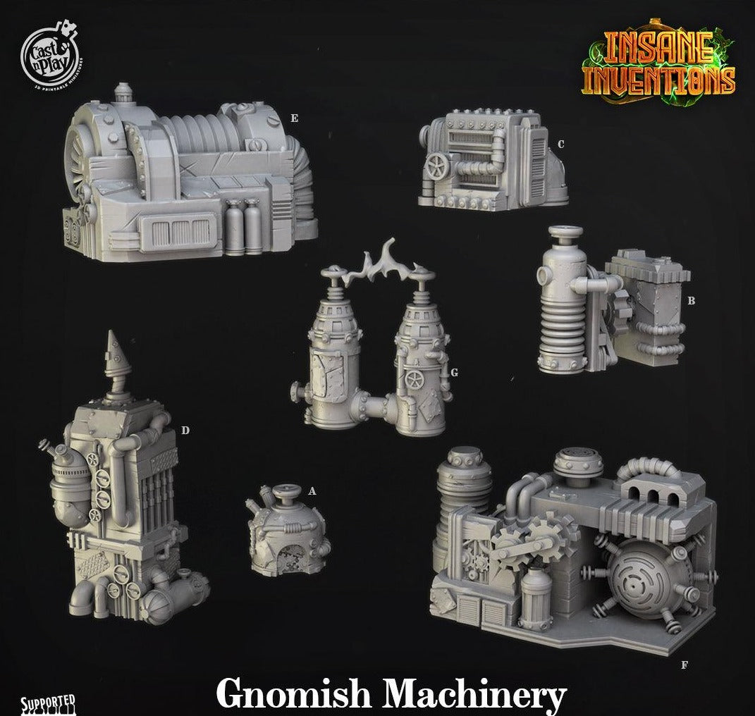 3D Printed Cast n Play Gnomish Machinery Insane Inventions 28mm 32mm D&D