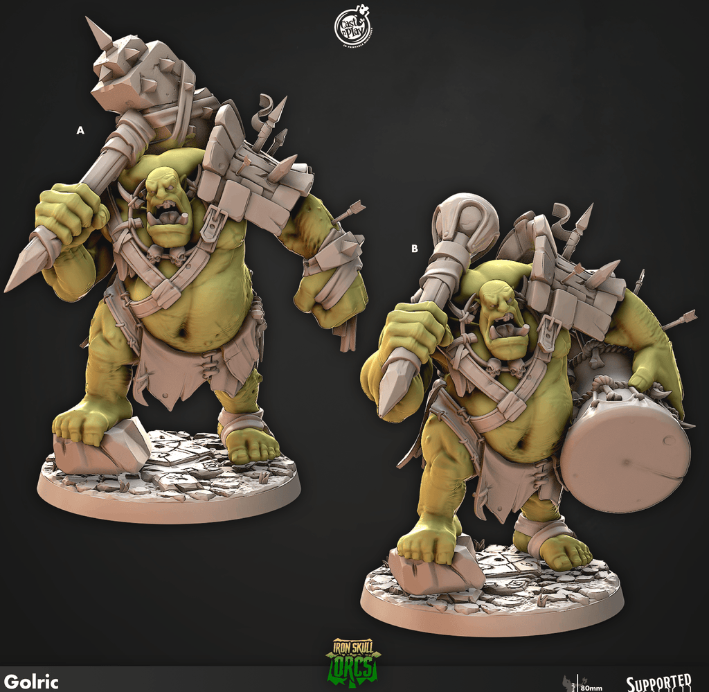 3D Printed Cast n Play Golric Iron Skull Orcs 28mm 32mm D&D