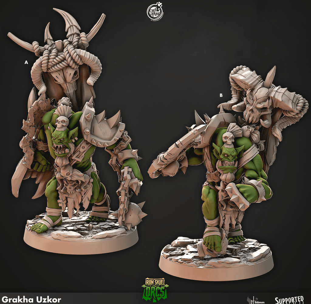 3D Printed Cast n Play Grakha Uzkor Iron Skull Orcs 28mm 32mm D&D
