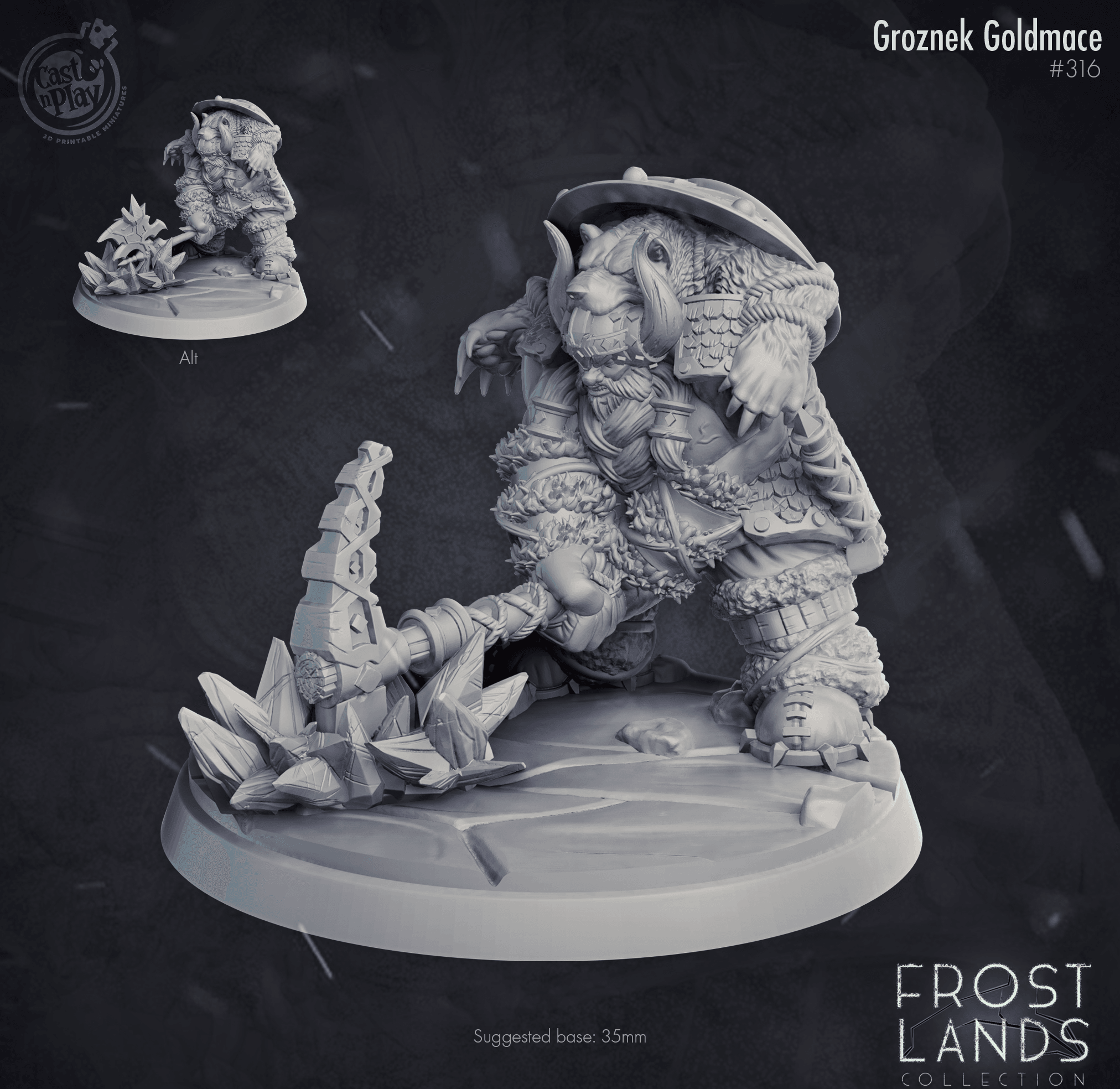 3D Printed Cast n Play Groznek Goldmace Frost Lands 28mm 32mm
