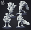 3D Printed Cast n Play - Halfling Fighter Set 28mm 32mm D&D