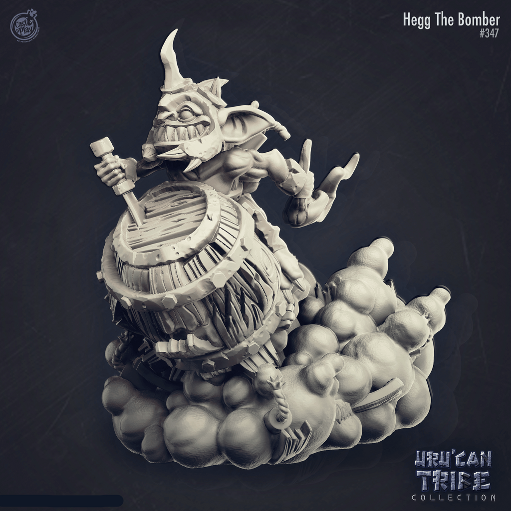3D Printed Cast n Play Hegg The Bomber Goblin UruCan Tribe 28mm 32mm D&D