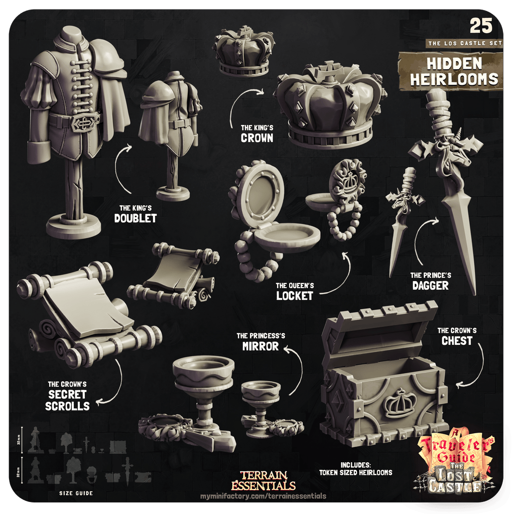 3D Printed Cast n Play Hidden Heirlooms The Lost Castle Terrain Set 28mm 32mm D&D