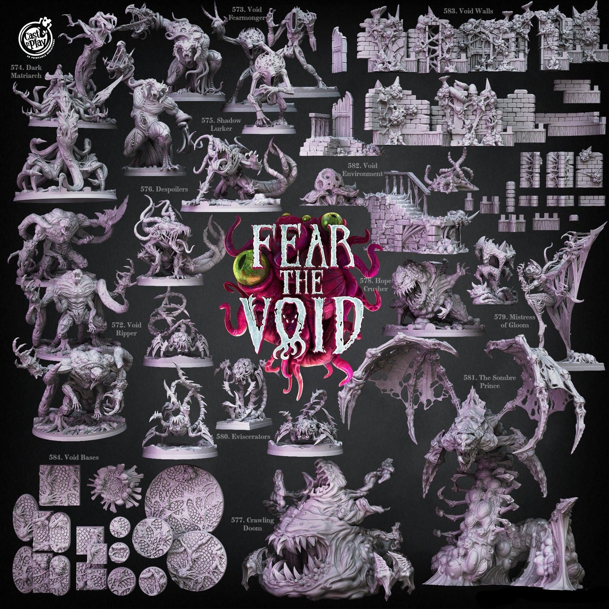3D Printed Cast n Play Hope Crusher Fear the Void 28mm 32mm D&D