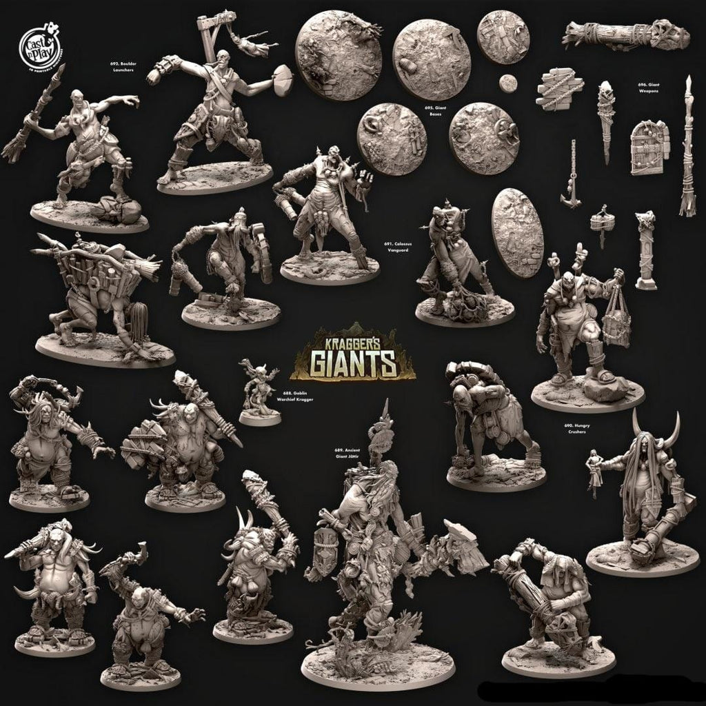 3D Printed Cast n Play Hungry Crushers Kragger's Giants Set 28mm 32mm D&D