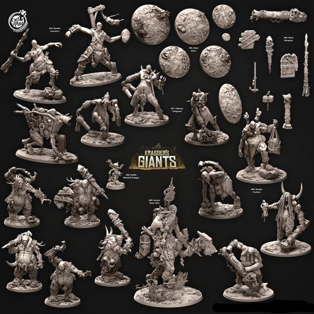 3D Printed Cast n Play Hungry Crushers Kragger's Giants Set 28mm 32mm D&D