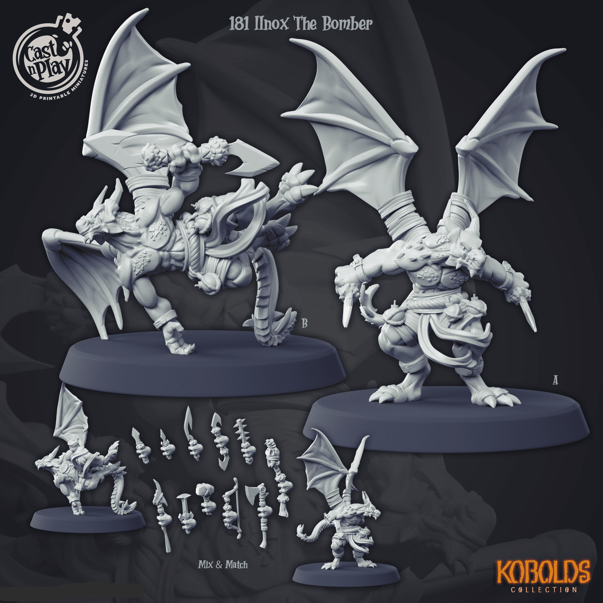 3D Printed Cast n Play Ilnox The Bomber 28mm 32mm D&D