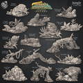 3D Printed Cast n Play Jungle Core Set Jungle Terrain Set Terrain Essentials Nature 28mm 32mm D&D