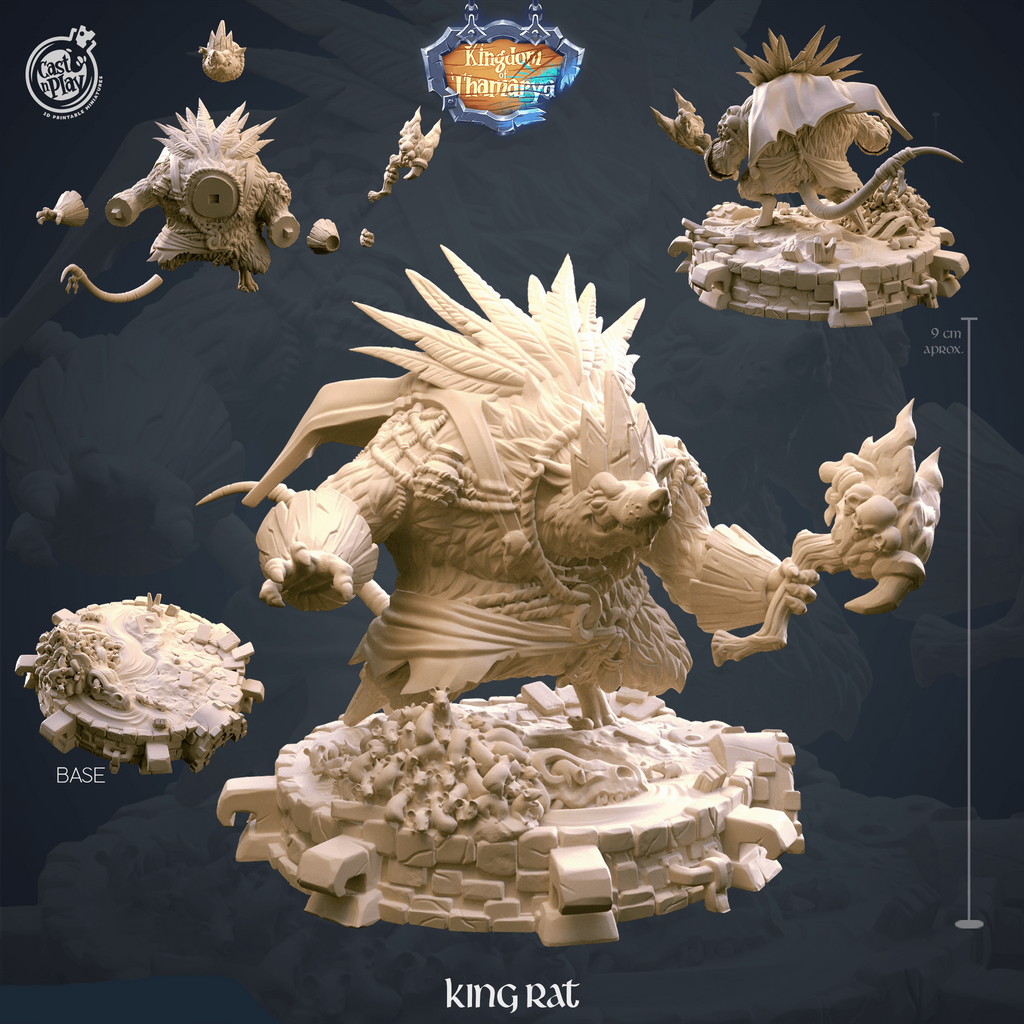 3D Printed Cast n Play King Rat Kingdom Of Thamarya 28mm 32mm D&D