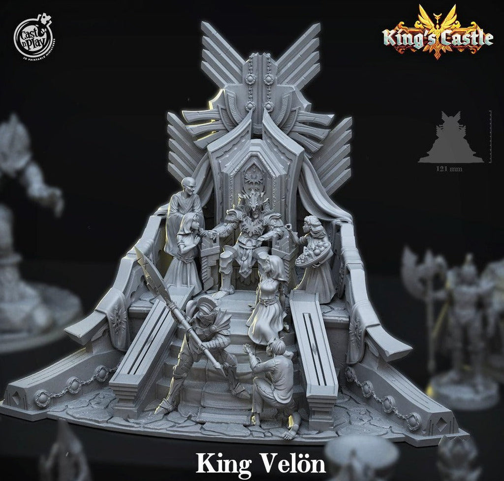 3D Printed Cast n Play King Velon King's Castle 28 32mm D&D